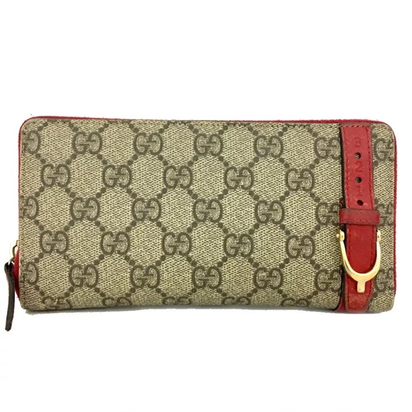 🏆💎💯 GUCCI Nice GG Logo PVC Zip Around Long Wallet - Picture 1 of 8